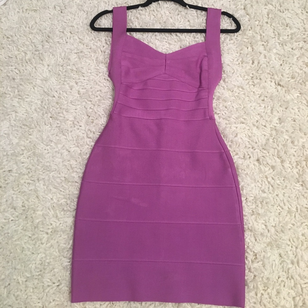 Hot Miami Styles Purple Bandage Mini Dress